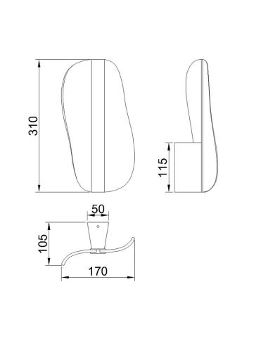 Aplique LED Bianca blanco 12W medidas