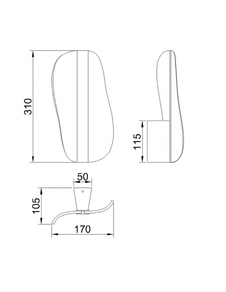 Aplique LED Bianca blanco 12W medidas
