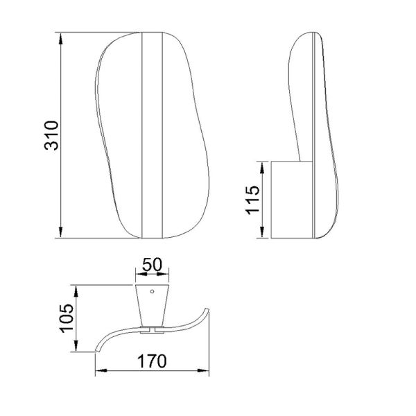 Applique LED blanche Bianca 12W mesures