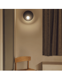 Applique LED ronde Trip en métal noir ambiant