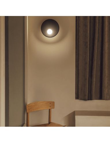 Applique LED ronde Trip en métal noir ambiant