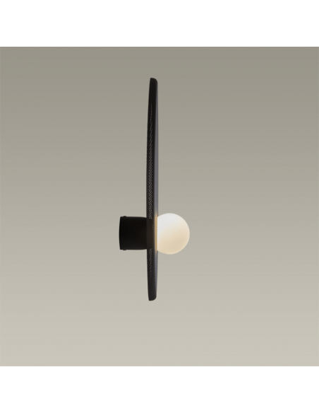 Candeeiro de parede LED redondo Trip em perfil de metal preto