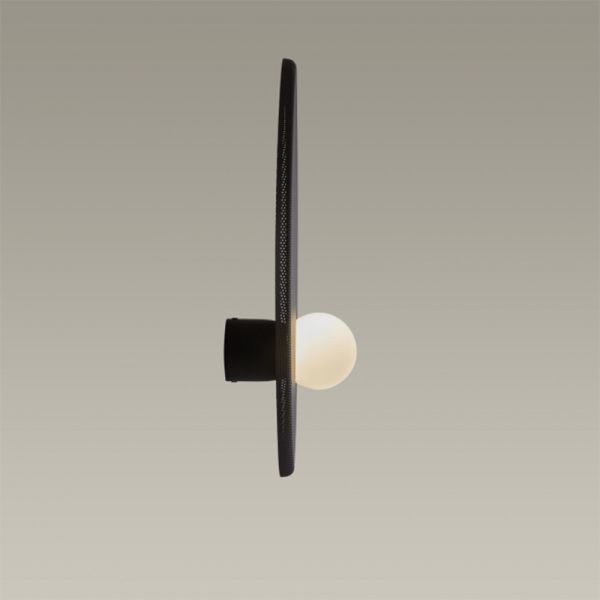 Aplique LED redondo Trip de metal negro perfil