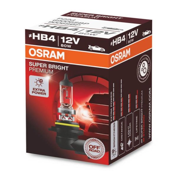 Bombilla HB4 muy potente con 100W de 12V Super Bright Premium (1 Unidad) 69006SBP Osram | LeonLeds