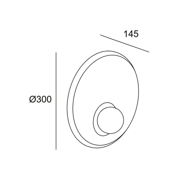 Grande lampe ronde Trip 1xE14 mesures