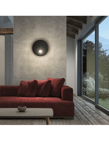 Applique ronde Trip large 1xE14 ambiant noir