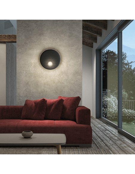 Applique ronde Trip large 1xE14 ambiant noir