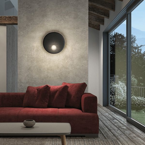 Applique ronde Trip large 1xE14 ambiant noir