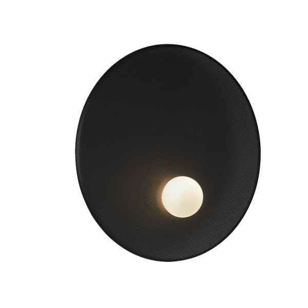 Applique ronde Trip large 1xE14 noir