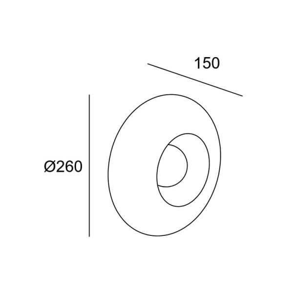 Medidas da luminária de parede âmbar Trip Glass