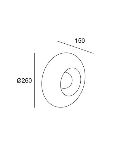 Arandela de cristal Medidas Trip Glass Fumé