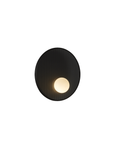 Aplique LED redondo Trip de metal negro