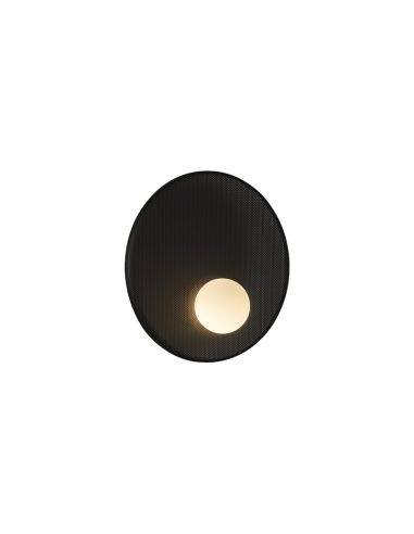 Aplique LED redondo Trip de metal negro