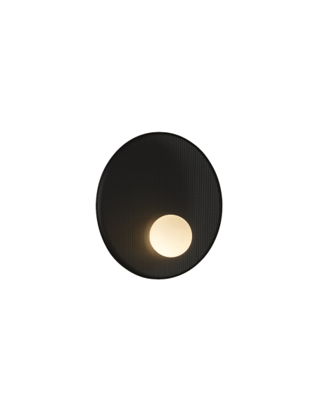Aplique LED redondo Trip de metal negro