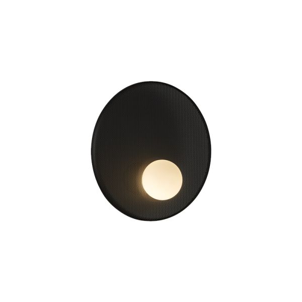 Aplique LED redondo Trip de metal negro