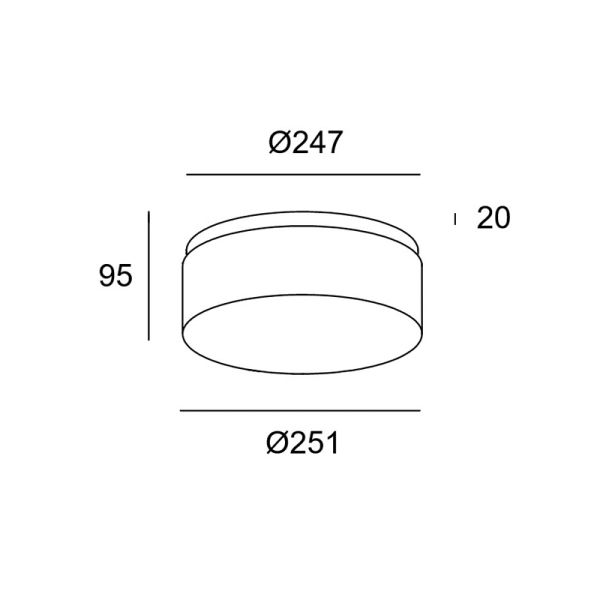 Medidas da luminária de teto LED Vetro IP44