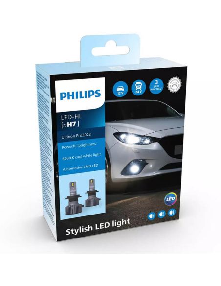 Bombilla LED H7 Ultinon PRO3022 6000K 1.800Lm 12V / 24V Pack 2 Unds. 11972U3022X2 | LeonLeds
