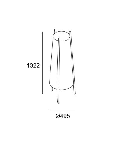 Lampadaire en bois Woody 2xE27 mesures