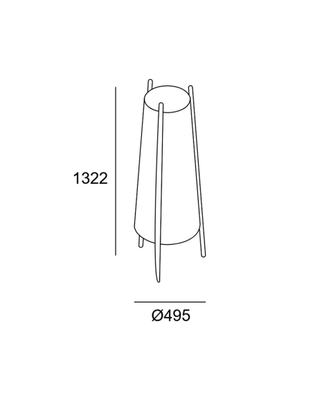 Lampadaire en bois Woody 2xE27 mesures