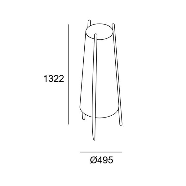 Lampadaire en bois Woody 2xE27 mesures