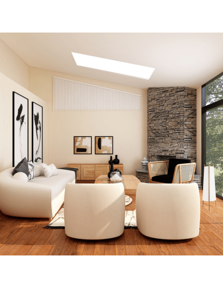 Lámpara de pie de madera Woody 2xE27 ambiente