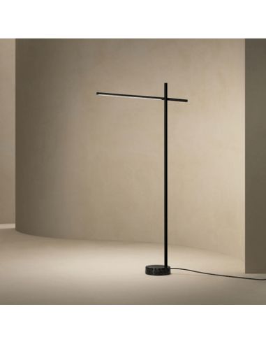 Lámpara de pie LED negra articulable Tubs ambiente 3.000k