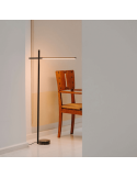 Lámpara de pie LED negra articulable Tubs ambiente
