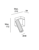 Foco orientable LED Prolix medidas