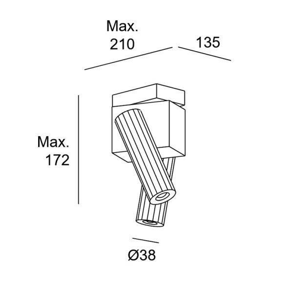 Foco LED de techo orientable Prolix medidas