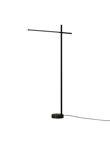Lámpara de pie LED negra articulable Tubs