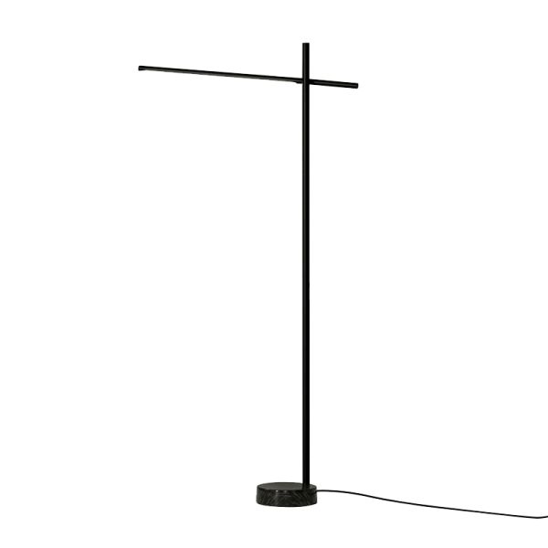 Lámpara de pie LED negra articulable Tubs