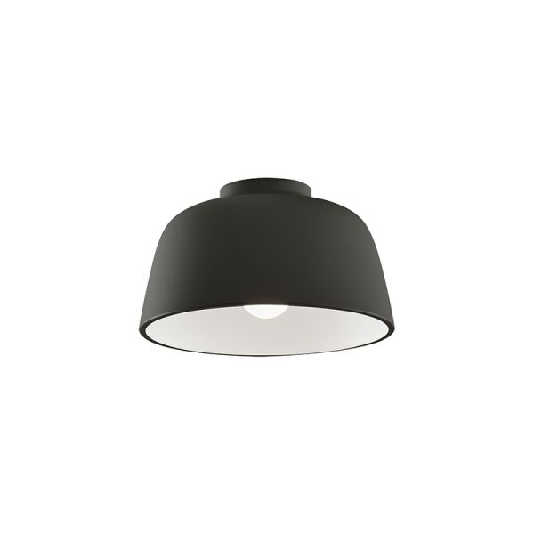 Plafonnier noir rond Miso ø285mm noir-blanc