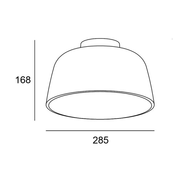 Plafón Miso redondo negro ø285mm medidas