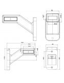 Dimensiones de Cuerno LED corto con intermitente W168 categoría 5 Was 1149 | LeonLeds