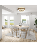 Ventilador LED de rattan con aspas ocultas Kilimanjaro Mini ambiente