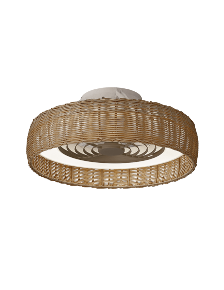 Ventilador LED de rattan con aspas ocultas Kilimanjaro Mini Mantra