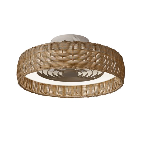Ventilador LED de rattan con aspas ocultas Kilimanjaro Mini Mantra