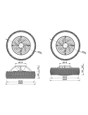 Ventilador LED de rattan con aspas ocultas Kilimanjaro Mini medidas