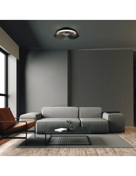 Ventilador de techo con luz Himalaya Mini negro ambiente