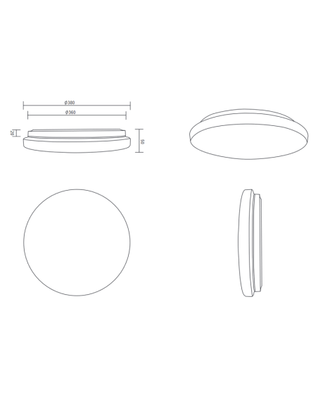 Kira Candeeiro de tecto LED multicolorido e brilhos medidos