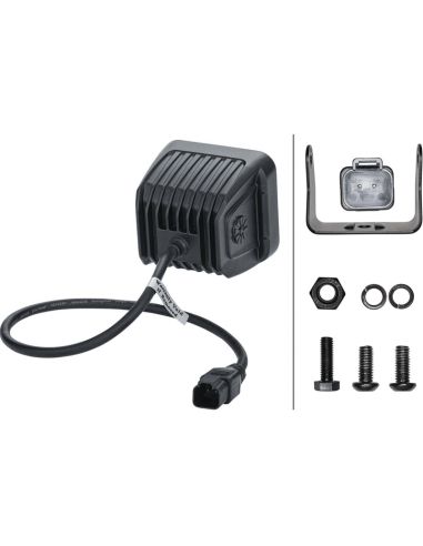 Phare LED Carré Noir Magic Cube 3.2" 12V/24V 3000Lm 1 Pc Deutsch Hella 1FA 358 176-851 Hella | LeonLeds