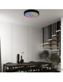 Plafón Chizu LED negro con luz multicolor ambiente