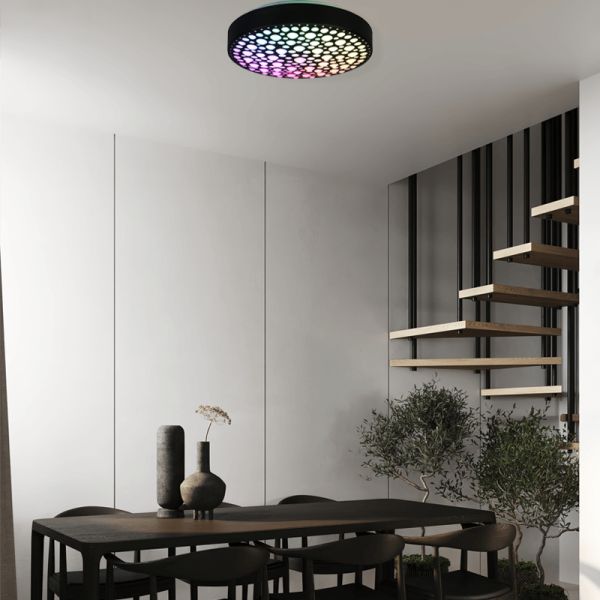 Plafón Chizu LED negro con luz multicolor ambiente