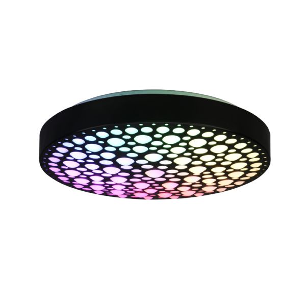 Plafón Chizu LED negro con luz multicolor
