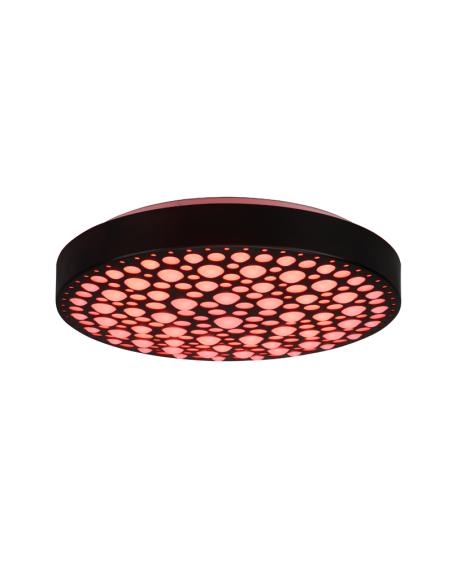Plafonnier LED Chizu noir avec lumière rouge multicolore