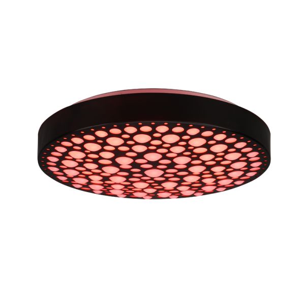 Plafón Chizu LED negro con luz multicolor luz roja