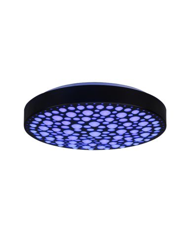 Plafón Chizu LED negro con luz multicolor luz azul