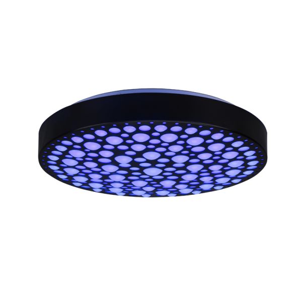 Plafón Chizu LED negro con luz multicolor luz azul