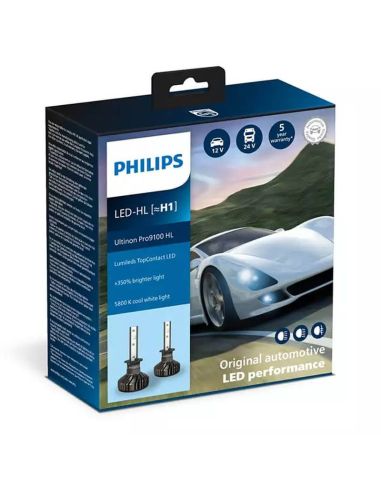 Ampoule LED H1 Philips Ultinon PRO9100 Pack 2 Unités