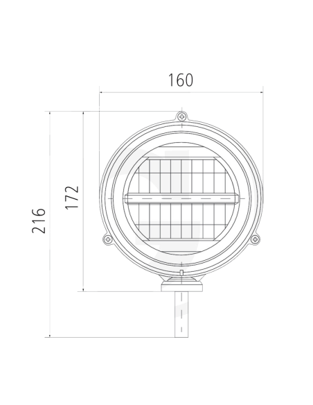 Dimensiones Faro LED Redondo Delantero con Luz de Carretera y Luz de Largo Alcance | LeonLeds